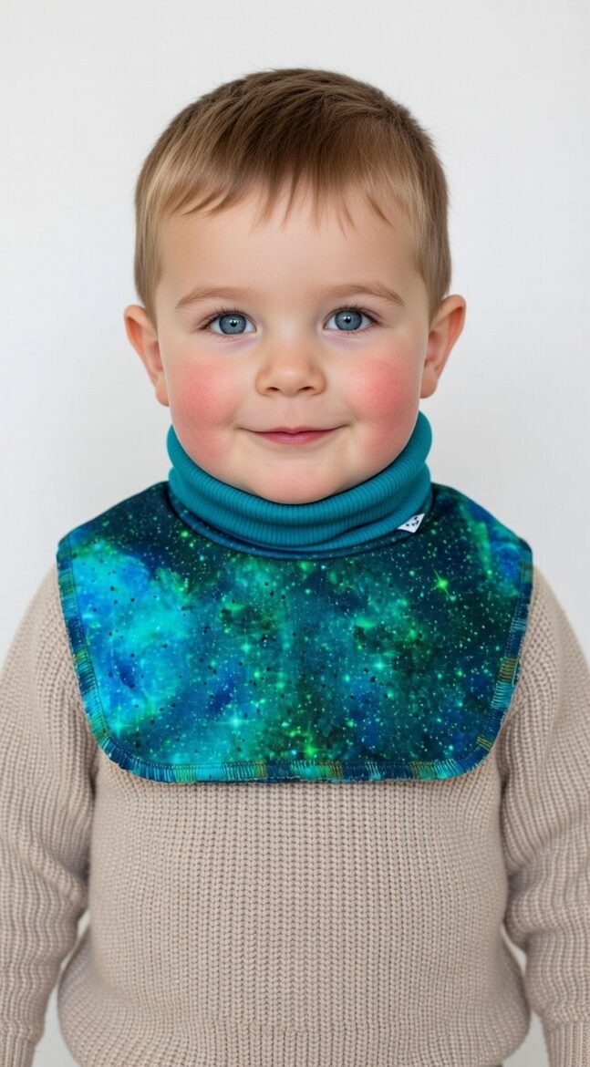 Starpsezonas apkaklīte 1-2gadi, zilgan zaļš kosmoss