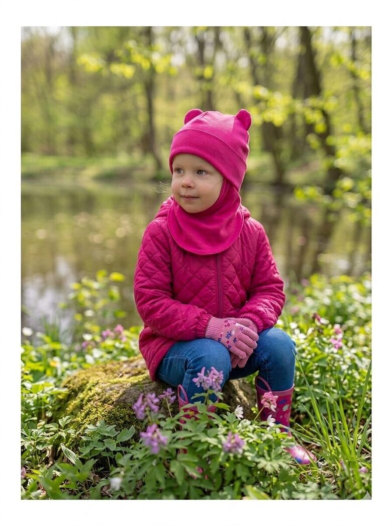 Starpsezonas ķivercepure 2-4gadi, fuksijas tonis