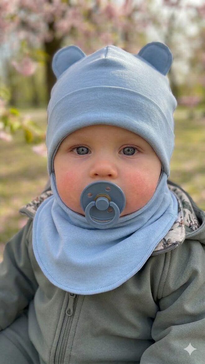 Starpsezonas ķivercepure 6-12mēneši, mazuļu zila