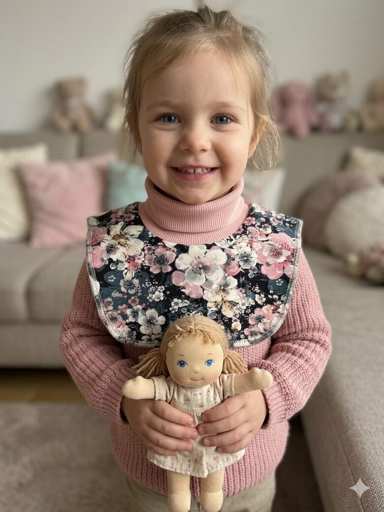 Apkaklītes šalle 2-4gadi, ziediņi