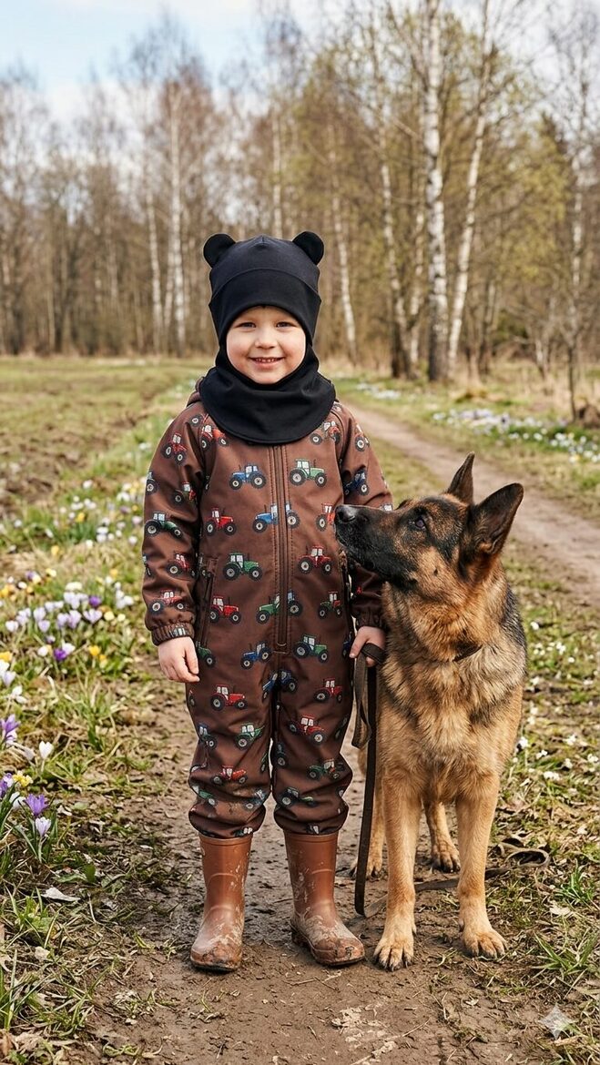 Starpsezonas ķivercepure 4-6gadi, melna ar ausīm