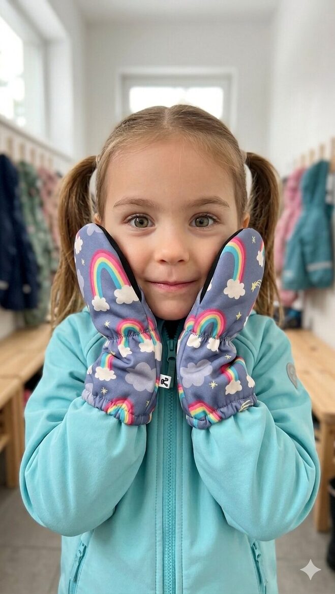 Softshell cimdi 4-6g, varavīksnes