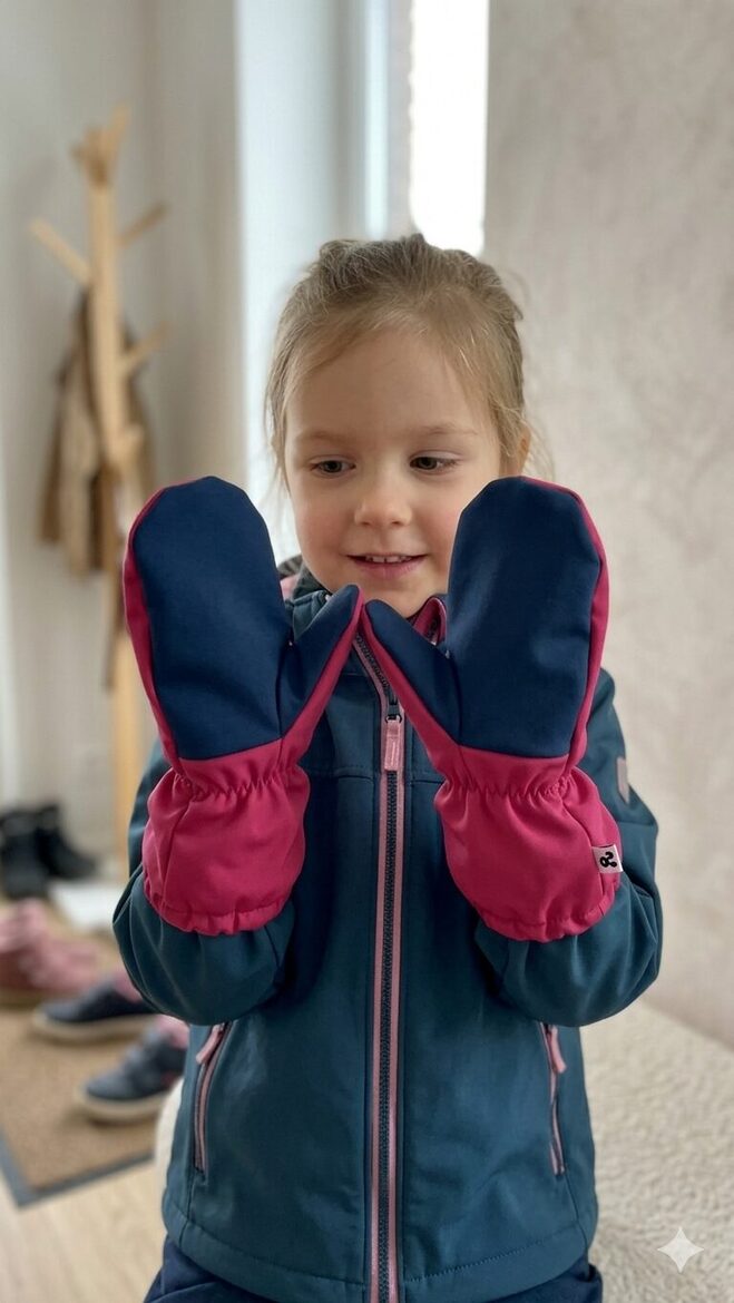 Softshell cimdi 4-6g, rozā