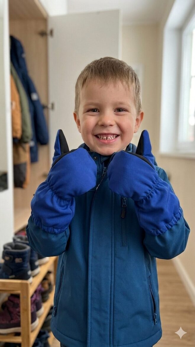 Softshell cimdi 4-6g, rudzupuķu zili