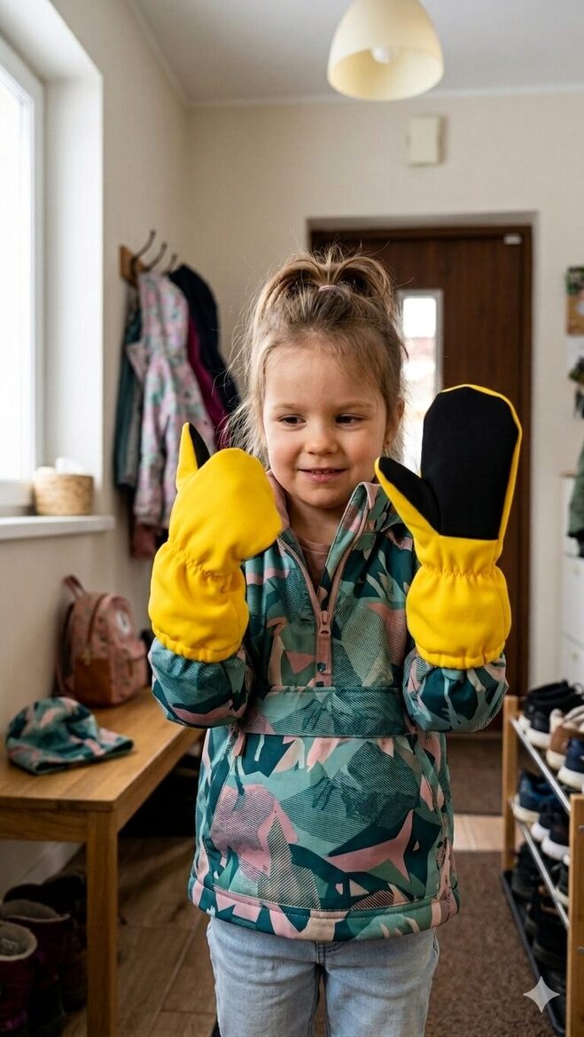 Softshell cimdi 4-6g, dzelteni