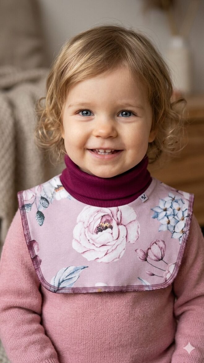 Starpsezonas apkaklīte, lillā ziedi