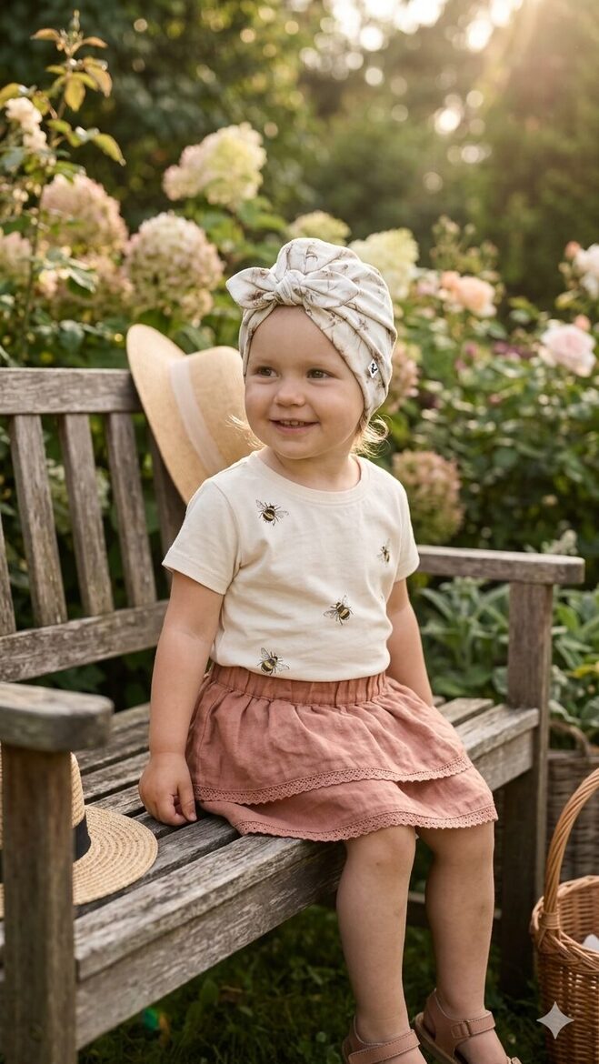 Turbāncepure 2-4gadi, krēmkrāsas ābeļziedi