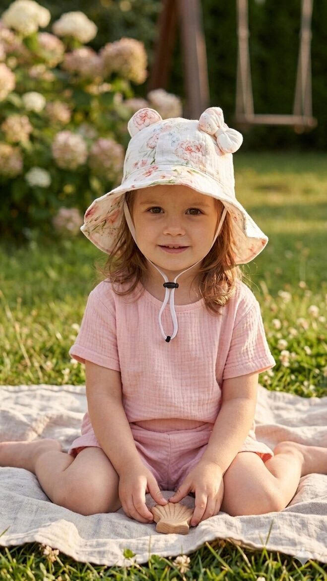 Muslina cepure 2-4gadi, maigas rozītes