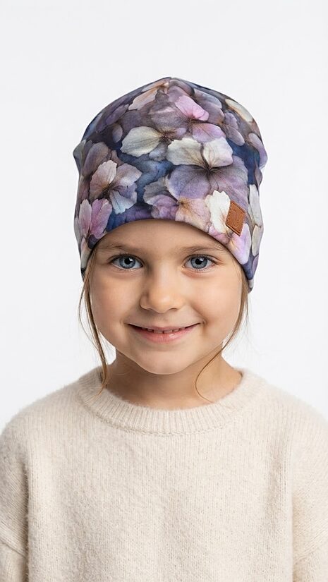 Beanie cepure, 4-6g, Hortenziju ziedi.