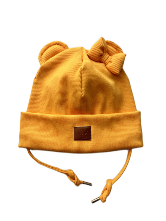 Starpsezonas cepure 4-6gadi, dzeltena, sienama