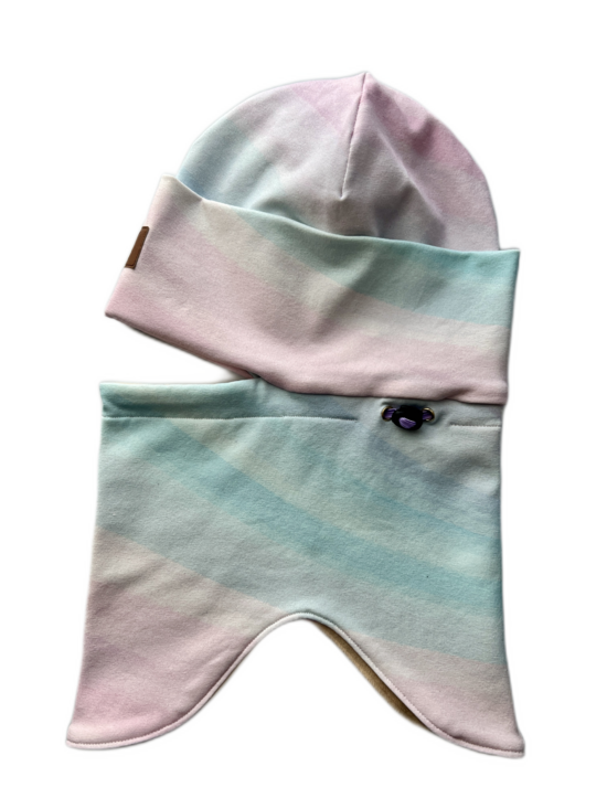 Starpsezonas ķivercepure 4-6gadi, līniju raksts, neatverama