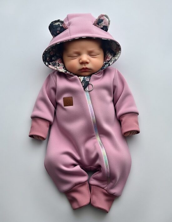 Starpsezonas kombinzons 0-3m, ziediņi