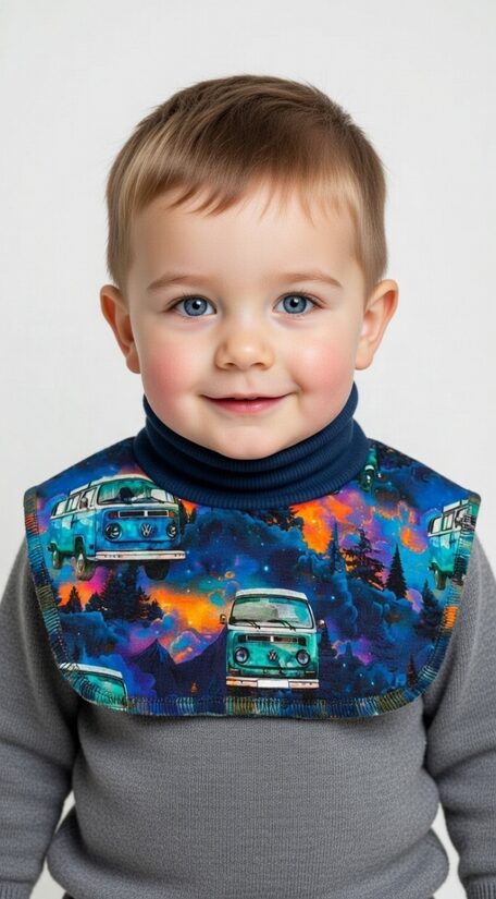 Starpsezonas apkaklīte 1-2gadi, tumši zilas mašīnas