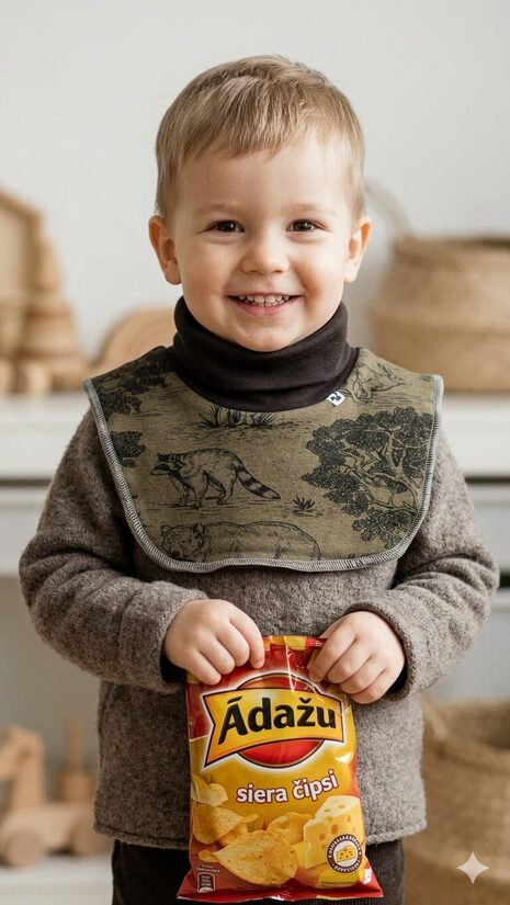 Apkaklītes šalle 2-4gadi, haki meža zvēri