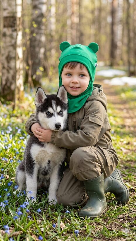 Starpsezonas ķivercepure 2-4gadi, tumši zaļa