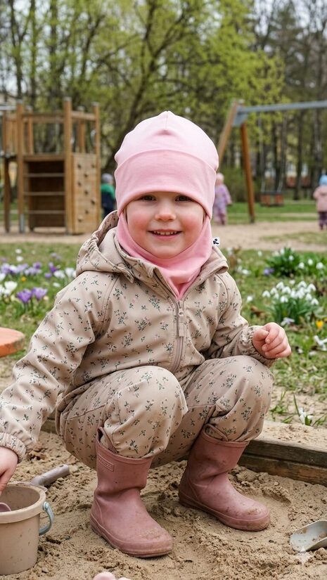 Starpsezonas ķivercepure 4-6gadi, gaiši rozā