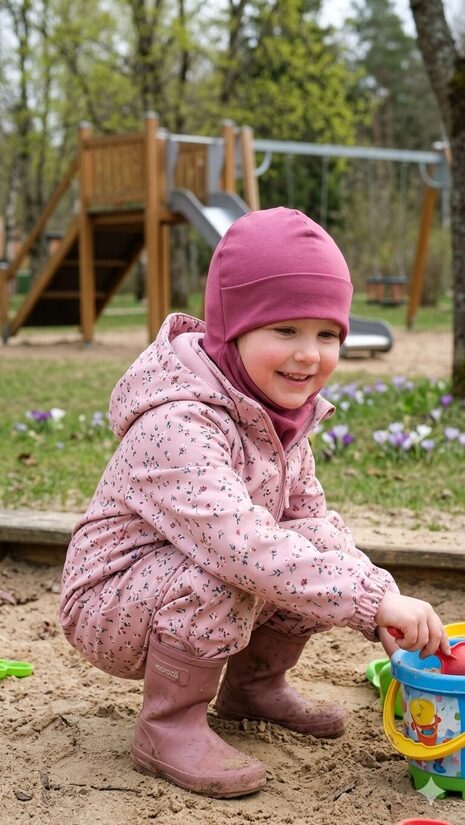 Starpsezonas ķivercepure 4-6gadi,aveņu rozā, bez ausīm