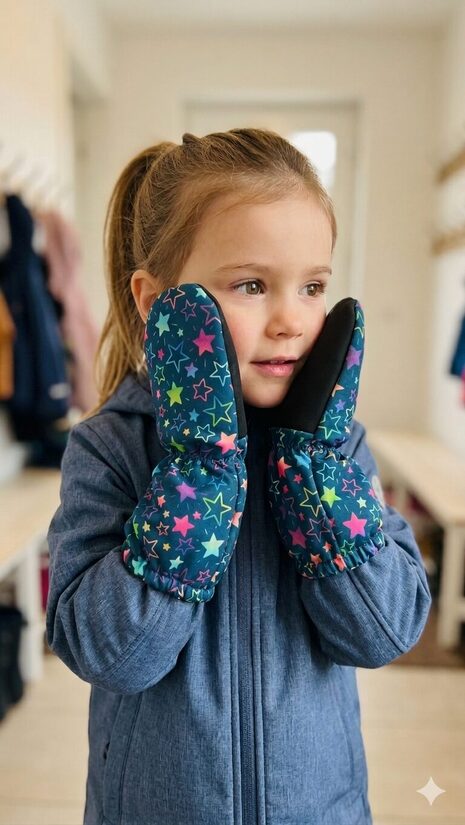 Softshell cimdi 4-6g, zvaigznītes