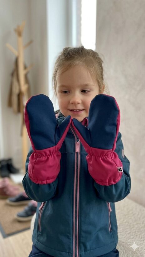 Softshell cimdi 4-6g, rozā