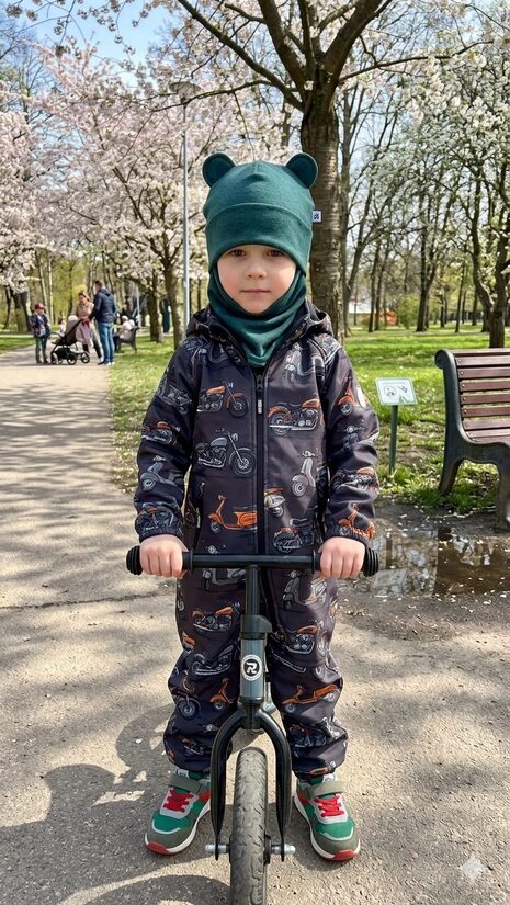 Starpsezonas ķivercepure 4-6gadi, tumši zaļa