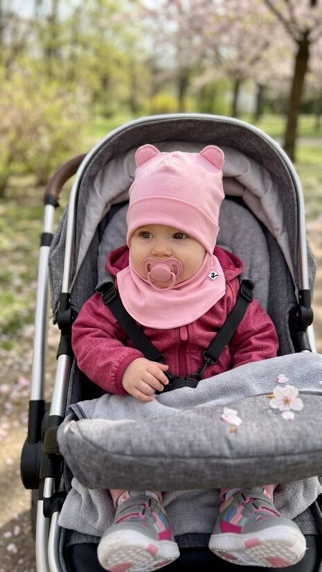 Starpsezonas ķivercepure 6-12mēneši, rozā