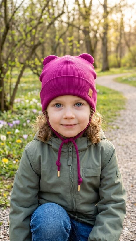 Starpsezonas cepure 4-6gadi, plūmju tonis, sienama