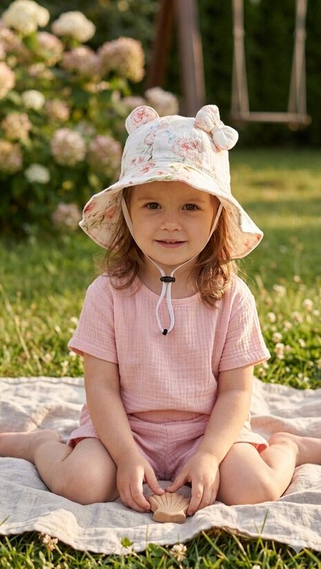 Muslina cepure 2-4gadi, maigas rozītes