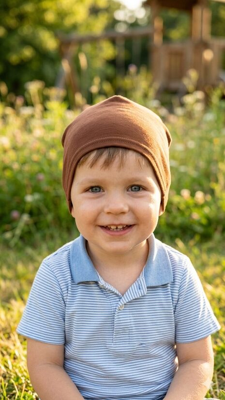 Plānais Beanie 2-4gadi, brūna