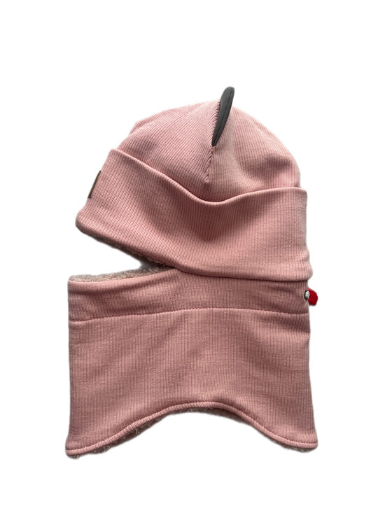 Ķivercepure pūderrozā ar Teddy oderi, 1-2gadi