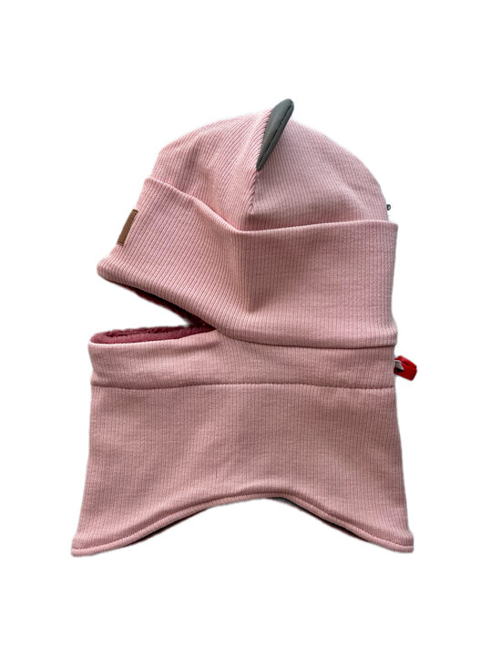 Ķivercepure pūderrozā ar plūmju toņa oderi, 1-2gadi