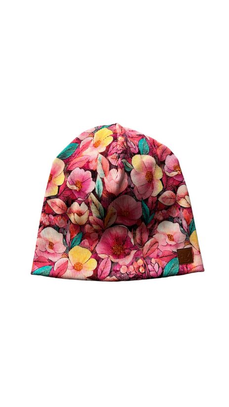 Beanie cepure 2-4gadi, koši ziedi