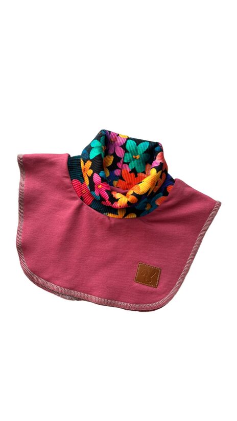 4-6g apkaklīte, starpsezonai ziediņi uz melna fona