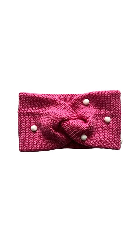 Merino ausaine, 48-52cm, Aveņu rozā ar baltām bumbiņām