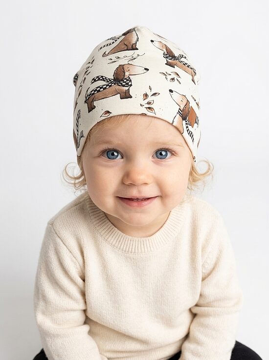 Starpsezonas Beanie cepure 1-2 gadi, sunītis Hugo